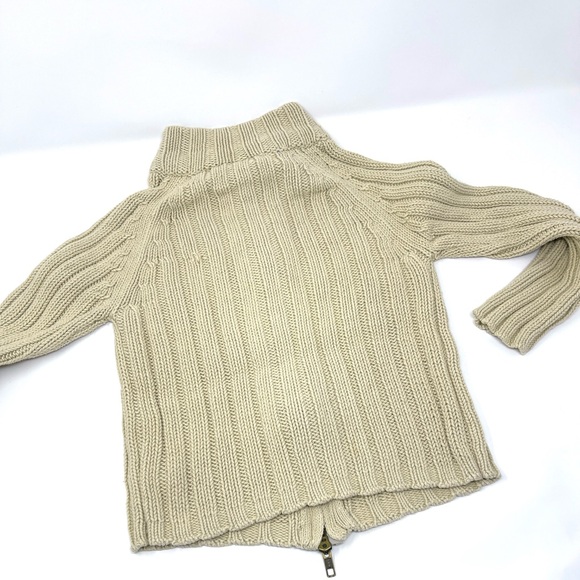 Boys’ Cream-Colored Ribbed Knit Sweater Full Zipper size 6T - Picture 3 of 3